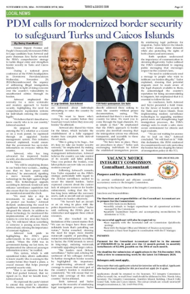 PDM Calls for Modernized Border Security